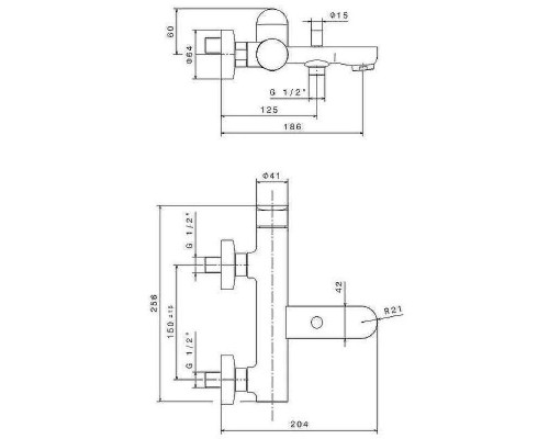 Смеситель для ванны Kerama Marazzi Ole 69440KM.21.018 Хром