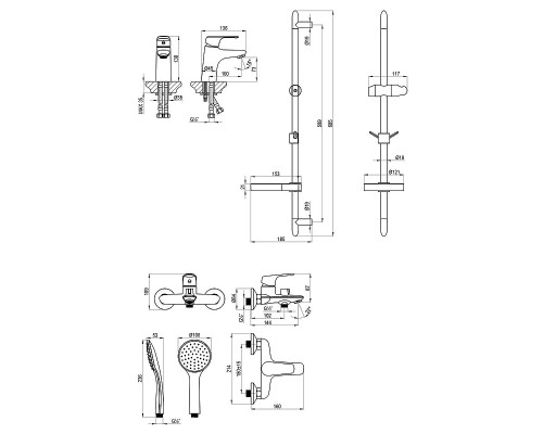 Комплект смесителей Lemark LM7304C цвет Хром