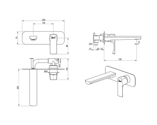 Смеситель для раковины Lemark Ursus LM7226BG цвет Золото матовое