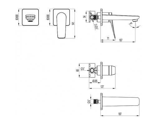 Смеситель для раковины Lemark Bronx LM3736GM цвет Графит