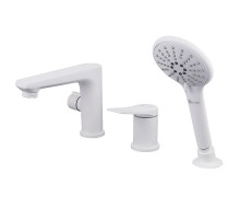 Смеситель на борт ванны Lemark Bronx LM3745MW цвет Белый матовый