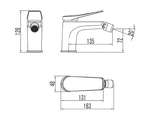 Смеситель для биде Lemark Bronx LM3708MW цвет Белый матовый