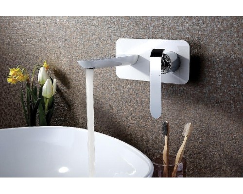 Смеситель для раковины Lemark Melange LM4926CW Белый Хром