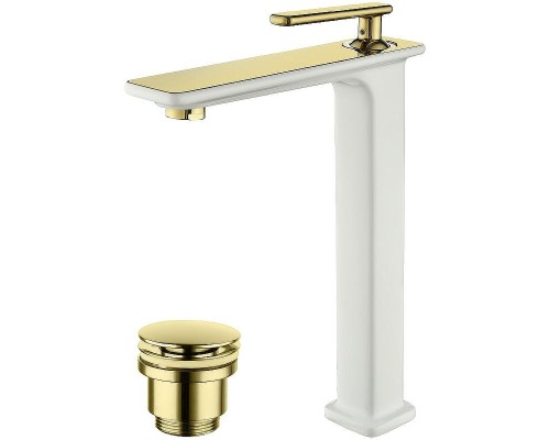Смеситель для раковины Lemark Mista LM6409WG Белый Золото