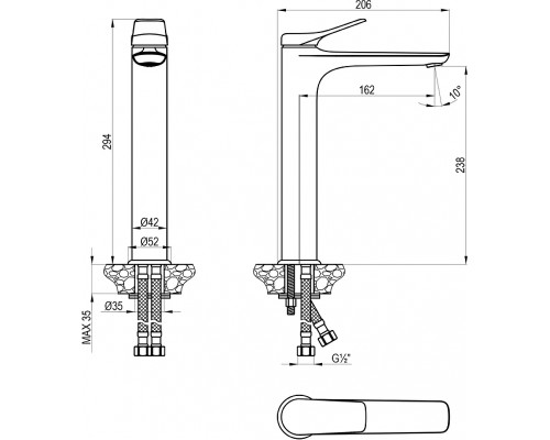 Смеситель для раковины Lemark Ortus LM11309C цвет Хром