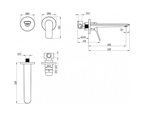Смеситель для раковины Lemark Ortus LM11326C цвет Хром