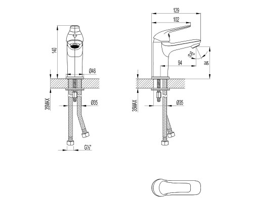 Смеситель для раковины Lemark Plus Advance LM1231C цвет Хром