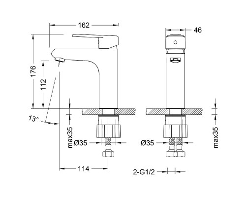 Комплект смесителей Lemark Point LM0381C цвет Хром