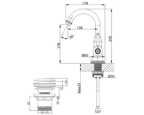 Смеситель для раковины Lemark Spark LM6707RG Розовое золото