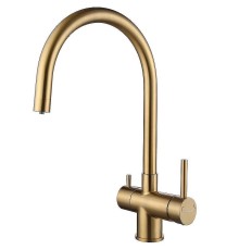 Смеситель для кухни Paulmark Heller He213218-BG Брашированное золото