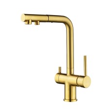 Смеситель для кухни Paulmark Serpentine Se213222-BG цвет Брашированное золото