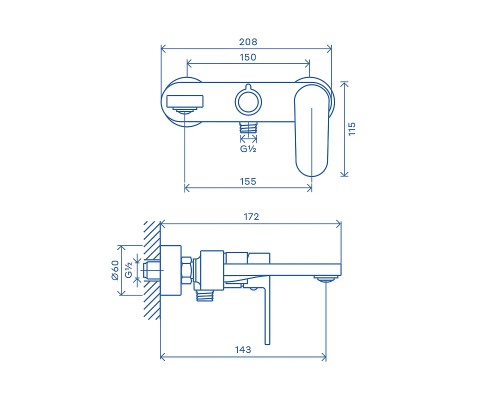 Смеситель для ванны Pragma Olako 902760.OLK3.BFBS.020-2 цвет Черный матовый