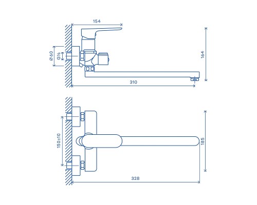 Смеситель для ванны Pragma Nanta 902760.NAN3.CFBL.003-2 универсальный цвет Хром