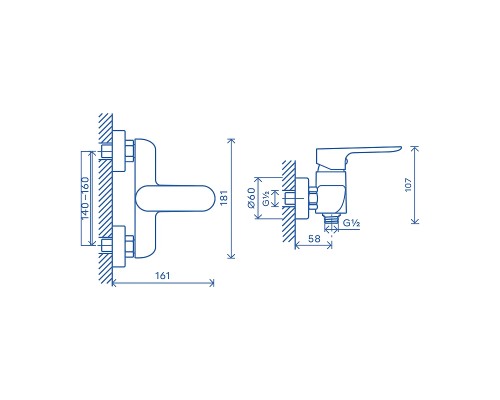 Смеситель для душа Pragma Nanta 902760.NAN3.CFBW.004-2 цвет Хром