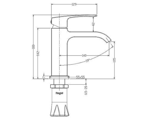 Смеситель для раковины Raglo R02.10.03 Золото матовое