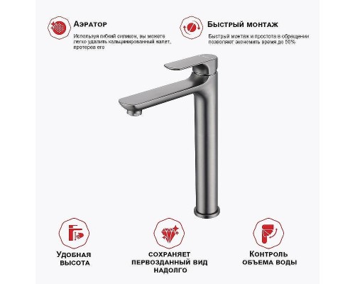 Смеситель для раковины Raglo R03.15.09 Графит матовый