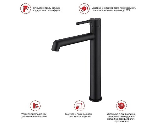 Смеситель для раковины Raglo R20.15.06 Черный матовый