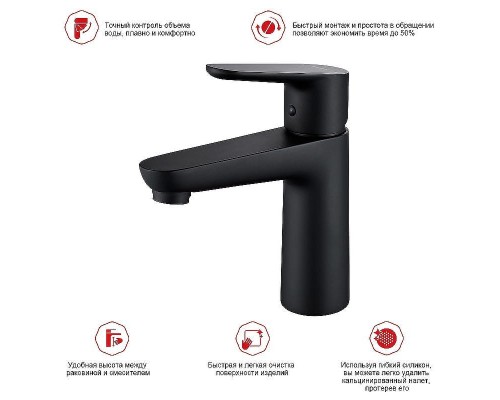 Смеситель для раковины Raglo R31.10.06 Черный матовый