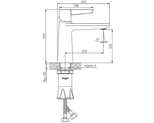 Смеситель для раковины Raglo R32.10.09 Графит матовый