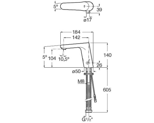 Смеситель для раковины Roca L30-E A5A5809C00 Хром