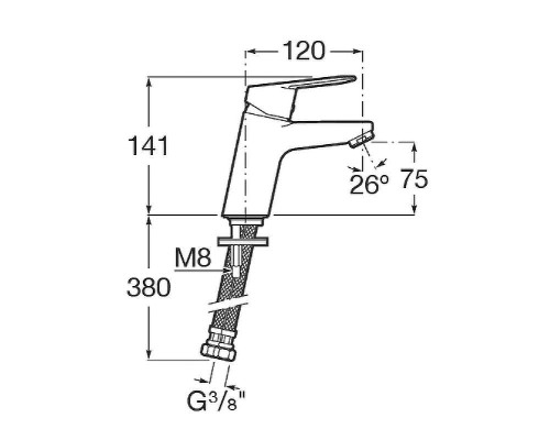 Смеситель для раковины Roca Alfa 5A3L25C0M Хром