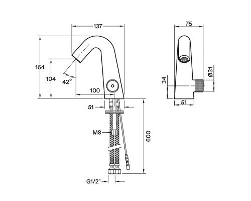 Смеситель для раковины Santek Космо WH5A06019C001