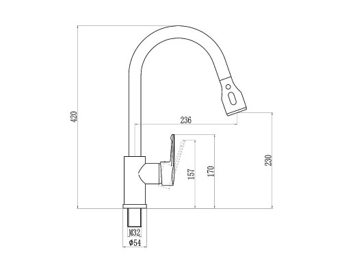 Смеситель для кухни Savol S-002801H цвет Черный