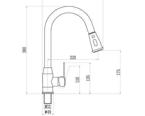 Смеситель для кухни Savol S-002805A цвет Хром