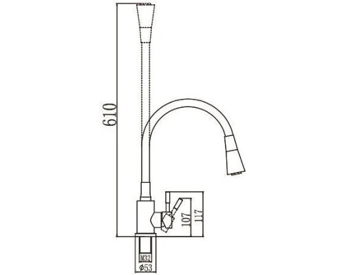 Смеситель для кухни Savol S-3002AM04 цвет Хром Серый