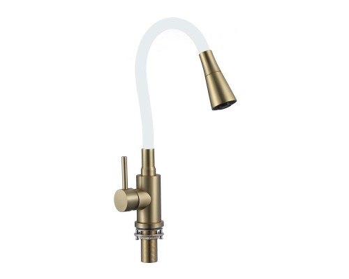 Смеситель для кухни Savol S-3002CM-02 цвет Золото матовое Белый