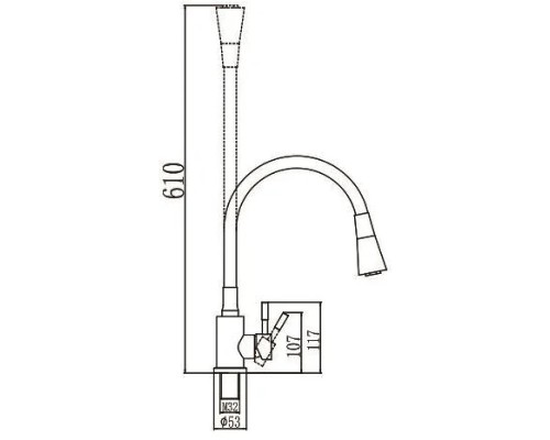 Смеситель для кухни Savol S-3002HM цвет Черный