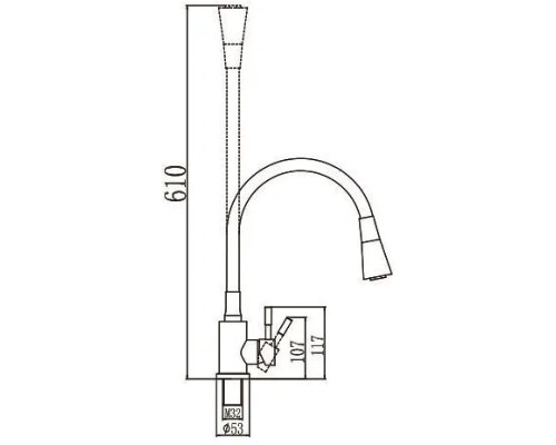 Смеситель для кухни Savol S-3002QM цвет Серый