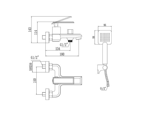 Смеситель для ванны Savol S-600103T цвет Хром