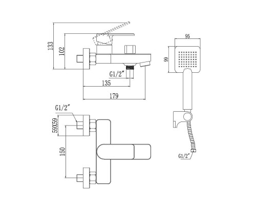 Смеситель для ванны Savol S-600703K цвет Хром