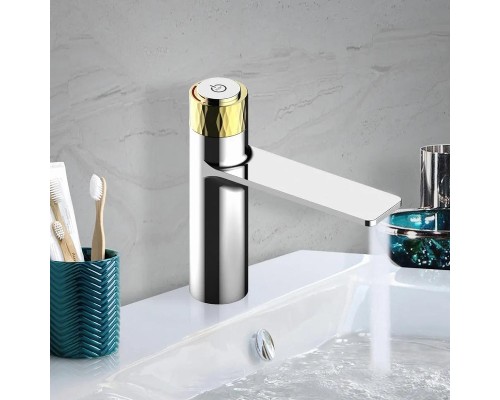 Смеситель для раковины Savol S-601810AB цвет Хром Золото