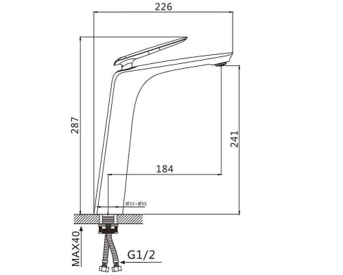 Смеситель для раковины Savol S-JD9211H цвет Черный