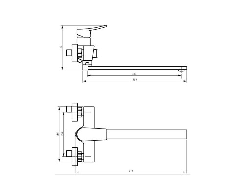 Смеситель для ванны Savol SK-H3002 универсальный цвет Хром