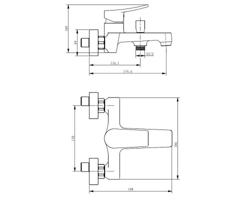 Смеситель для ванны Savol SK-H3101 цвет Сатин