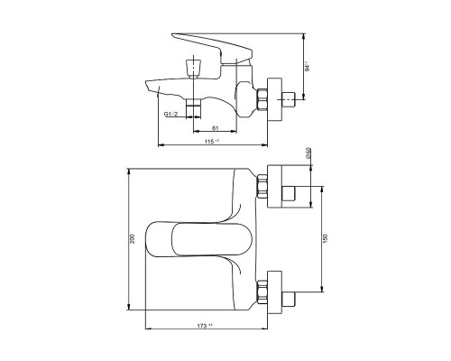 Смеситель для ванны Savol SK-H7101 цвет Хром