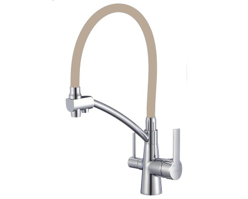 Смеситель для кухни Savol S-L1805-12 цвет Хром Бежевый