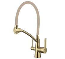 Смеситель для кухни Savol S-L1805B-12 цвет Золото Бежевый