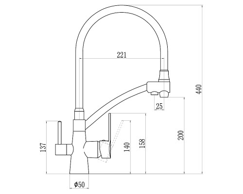 Смеситель для кухни Savol S-L1805B-12 цвет Золото Бежевый