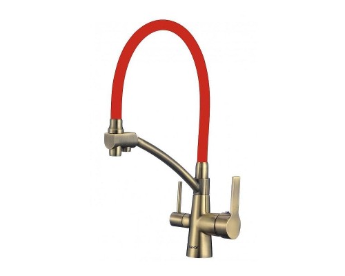 Смеситель для кухни Savol S-L1805C-03 цвет Бронза Красный