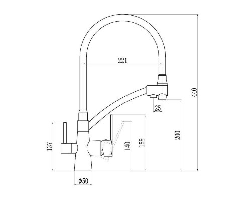Смеситель для кухни Savol S-L1805C-05 цвет Бронза Синий