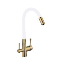Смеситель для кухни Savol S-L1806C-02 цвет Бронза Белый