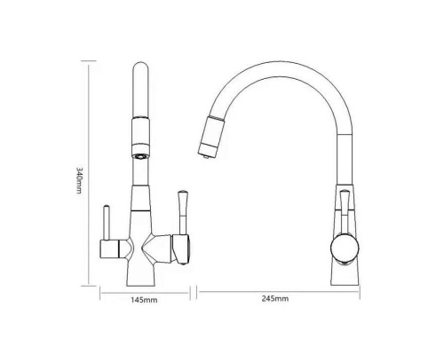Смеситель для кухни Savol S-L1806H-04 цвет Черный Серый