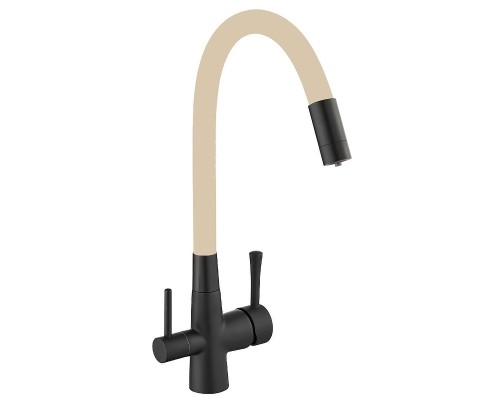 Смеситель для кухни Savol S-L1806H-12 цвет Черный Бежевый