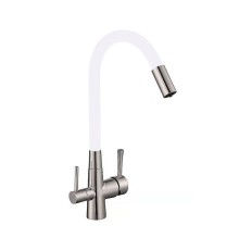 Смеситель для кухни Savol S-L1806L-02 цвет Сатин Белый