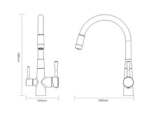 Смеситель для кухни Savol S-L1806W-12 цвет Белый Бежевый
