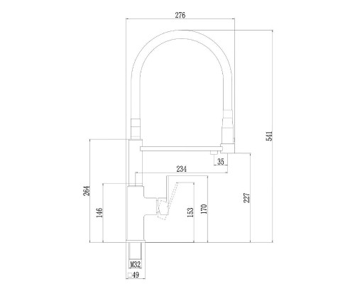 Смеситель для кухни Savol S-L1808H-01 цвет Черный